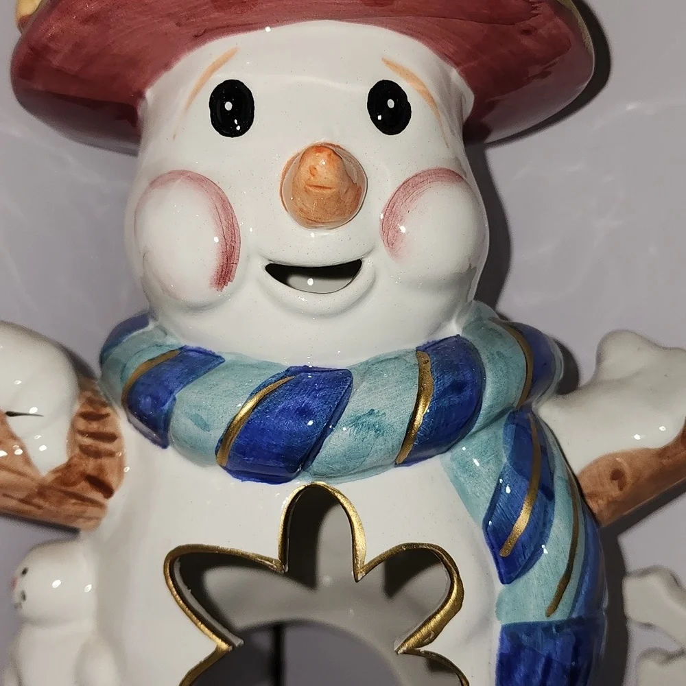 Christmas. snowman candle